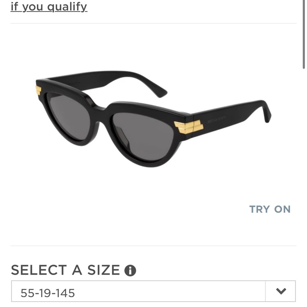 Bottega Veneta Black Sunglasses with Gold Details
